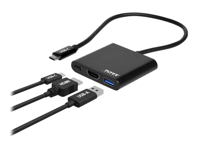 port-connect-mini-station-d-accueil-usb-c-hdmi-4k-60w-3-ports image 1