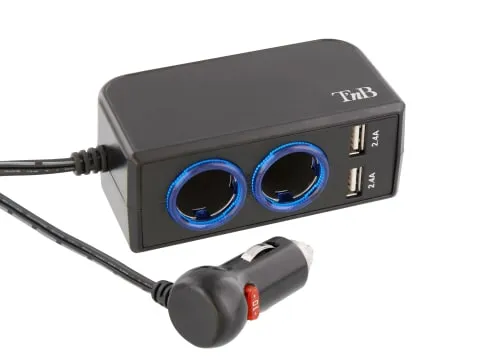 t-nb-doubleur-allume-cigare-2x-usb-a-24w-2-prises image 1