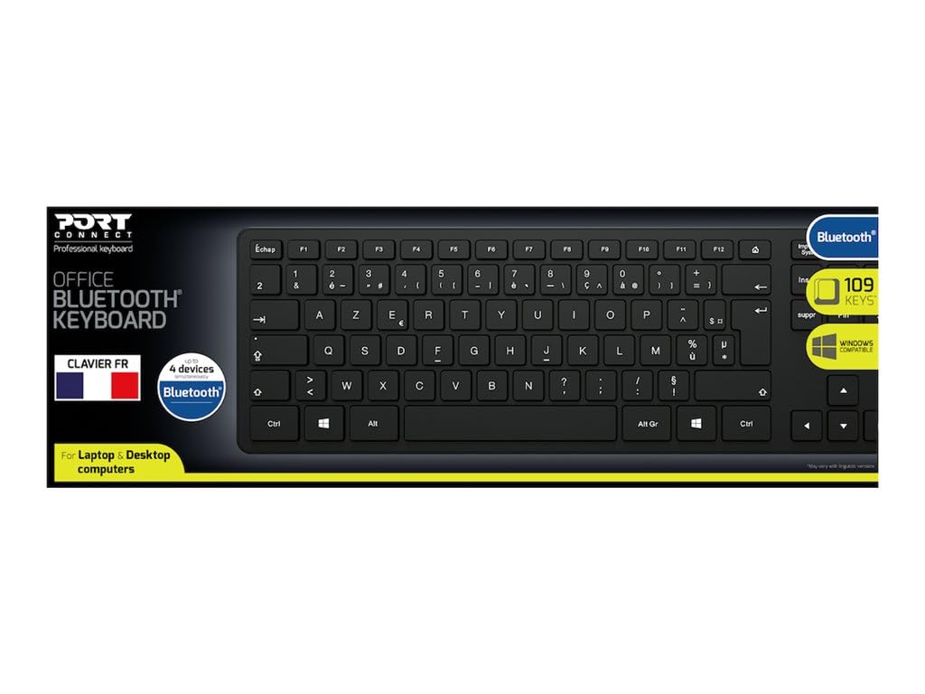 port-connect-executive-slim-clavier-bluetooth-5-0-azerty-noir image 4