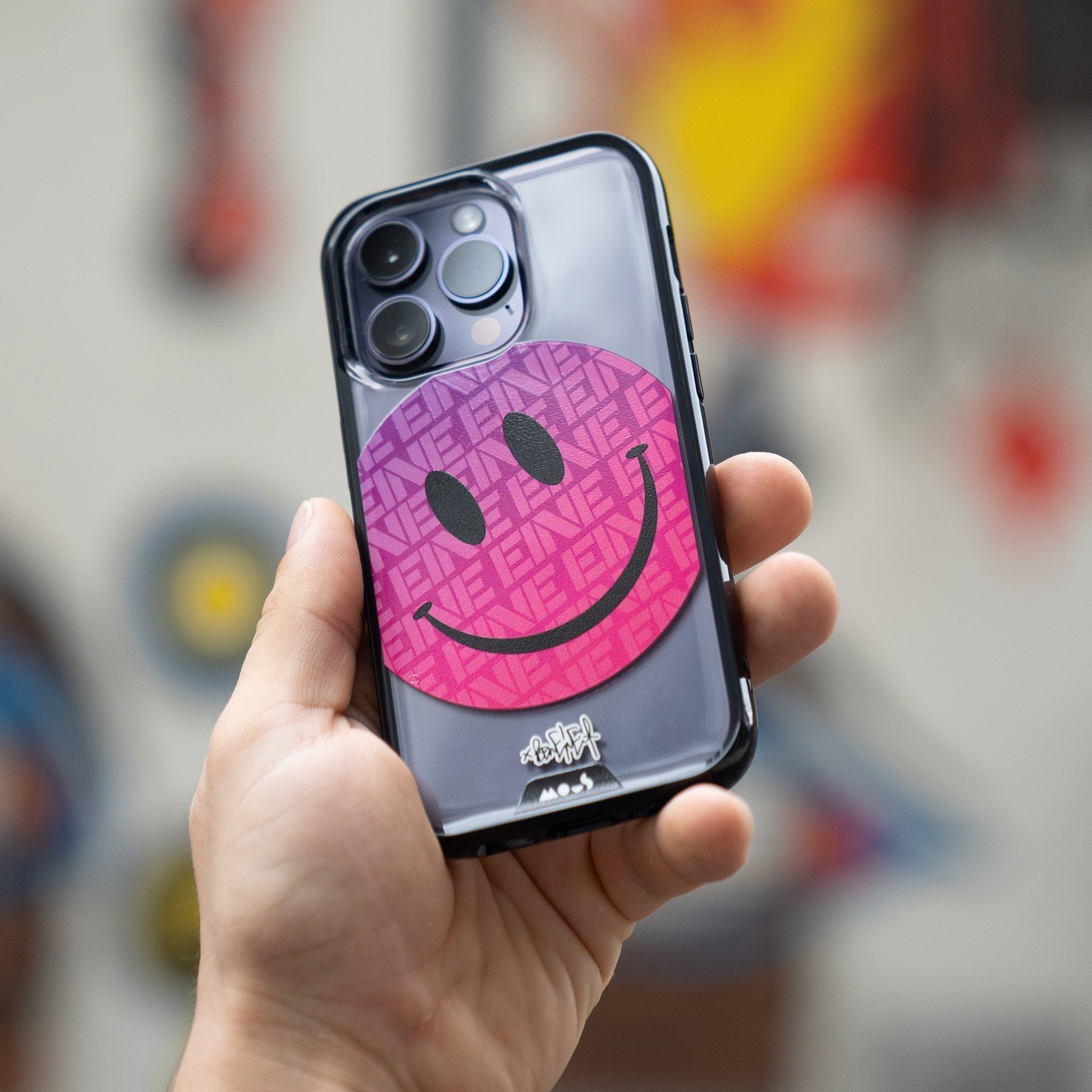 mous-pink-smiley-protective-phone-case-ben-eine-violet image 7