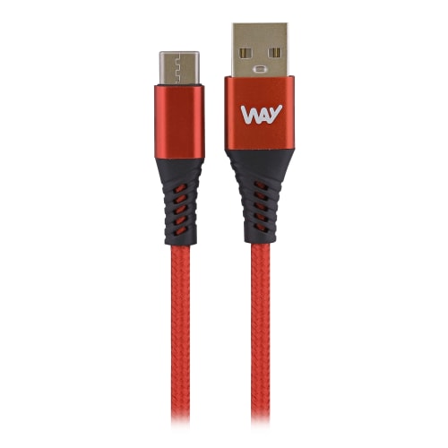 t-nb-c-ble-usb-usb-c-2-m-tres-nylon-tress-rouge image 1