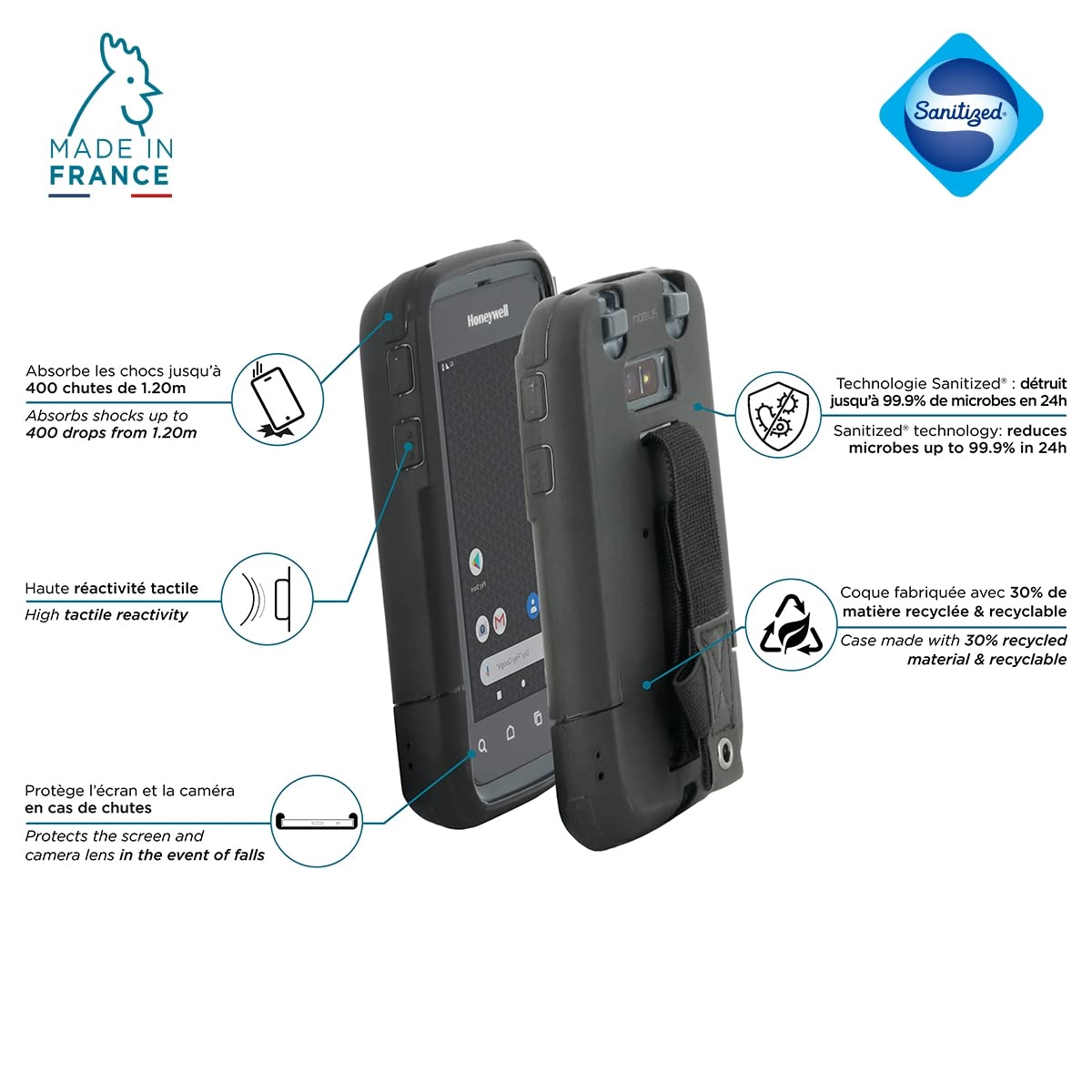 mobilis-protech-coque-pour-pda-honeywell-dolphin-ct60xp-ct60-ct50-dragonne-noir image 2