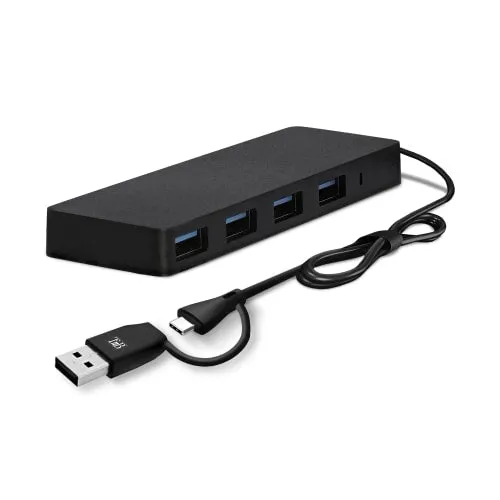 t-nb-hub-4-ports-usb-a-3-0-avec-c-ble-60-cm-double-connecteur-usb-a-usb-c image 1