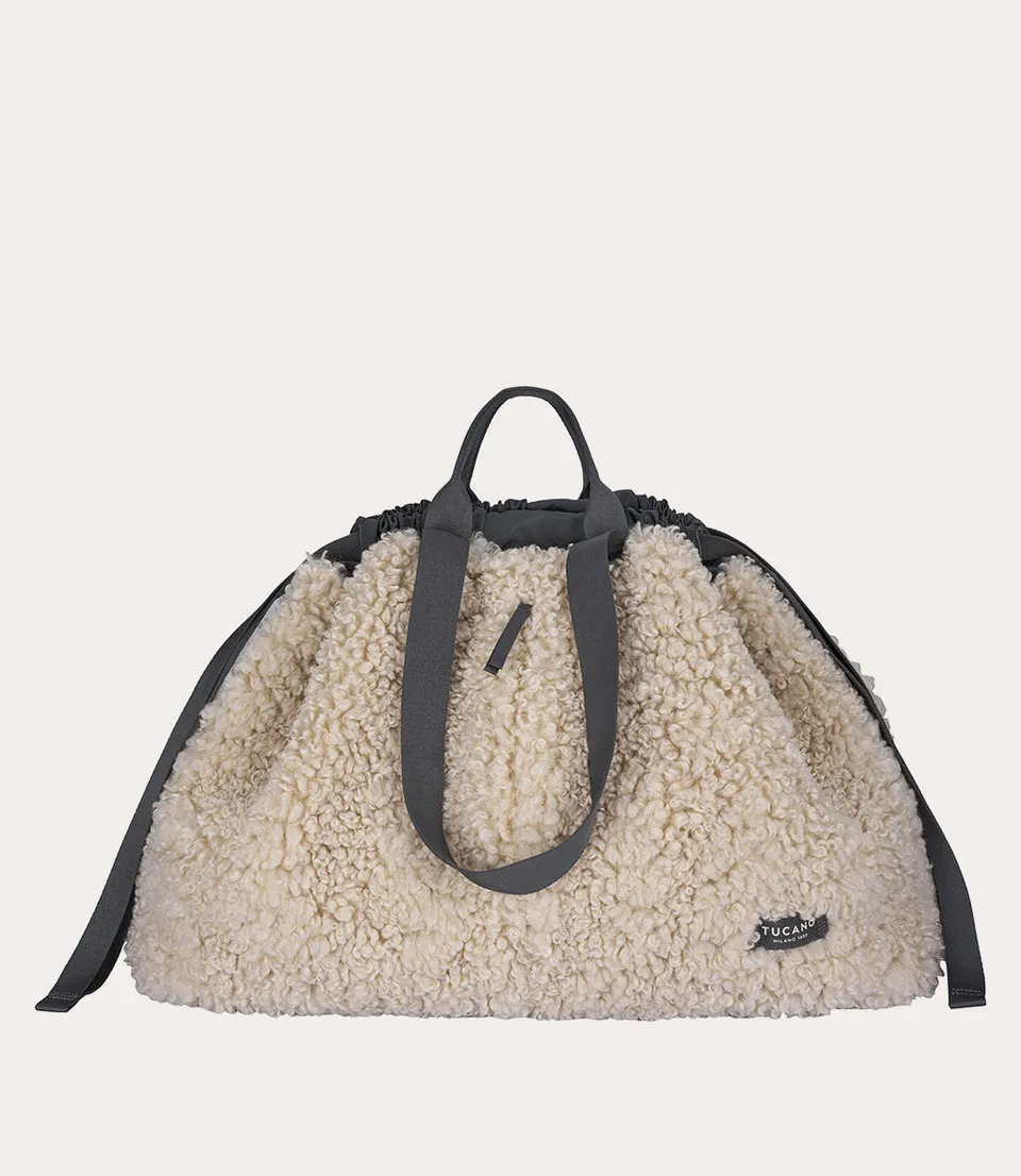 tucano-carry-sheep-large-sac-de-week-end-en-fausse-fourrure-effet-mouton image 1