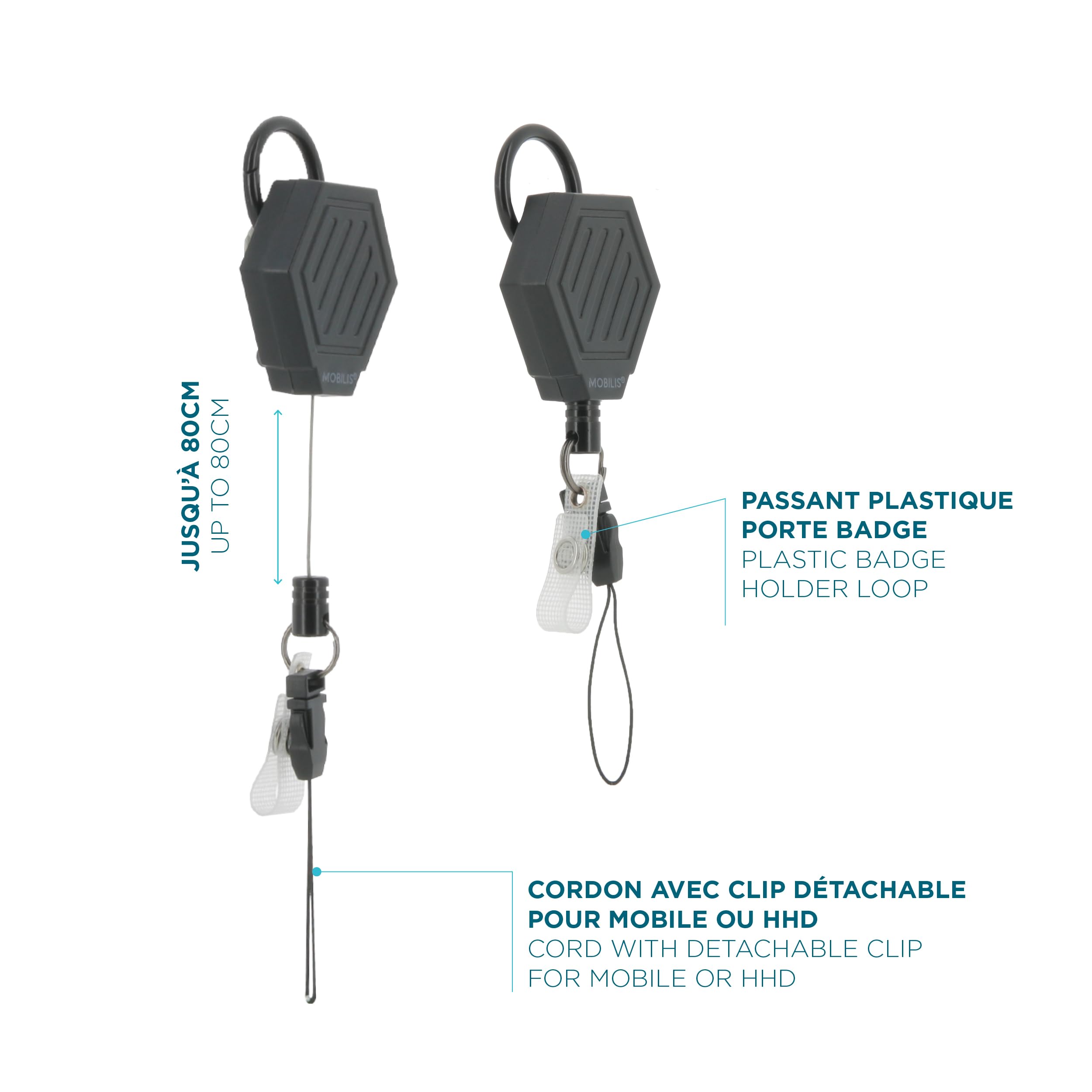 mobilis-t-series-c-ble-r-tractable-80-cm-avec-mousqueton-et-clip-ceinture image 4