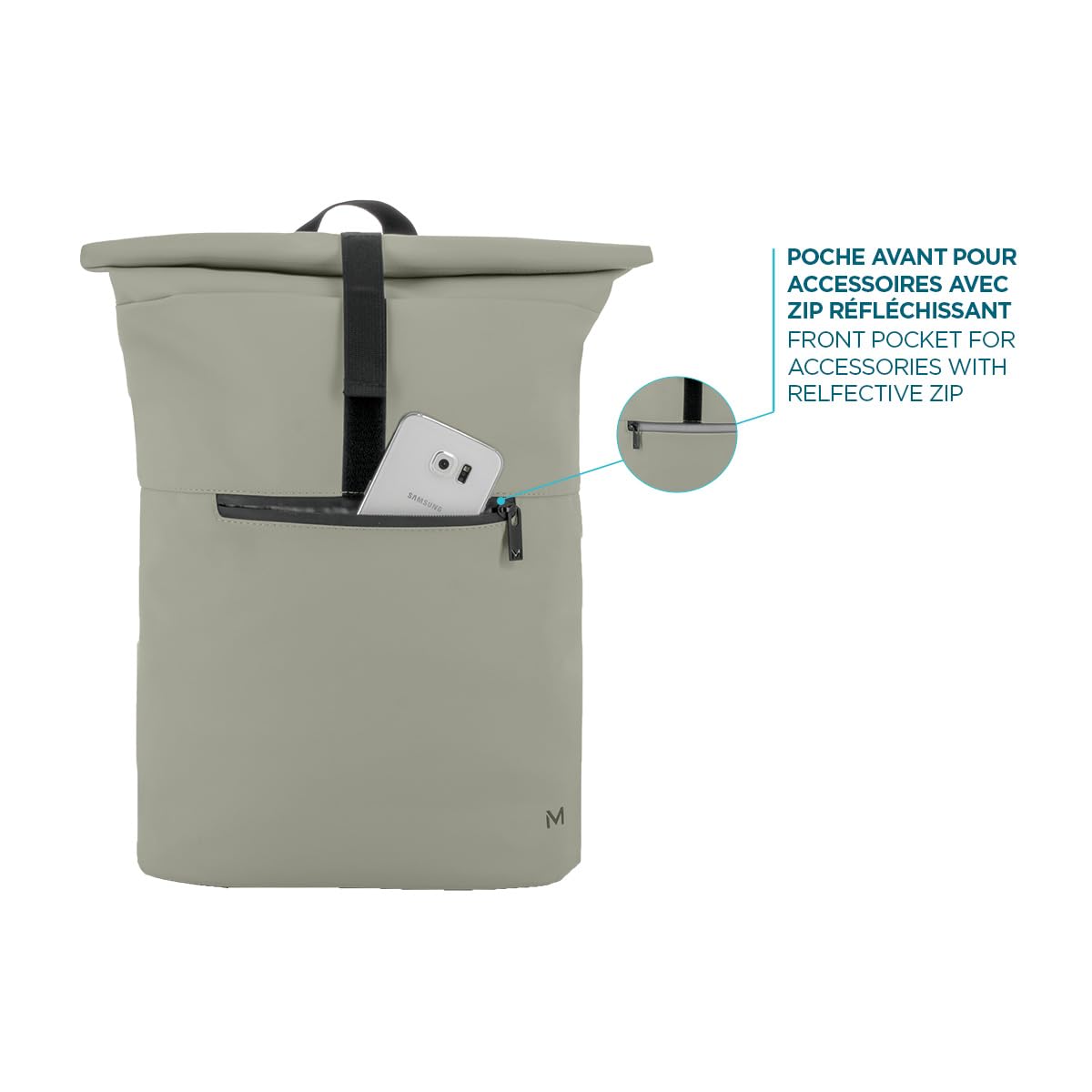 mobilis-origine-sac-dos-urbain-roll-top-16l-pour-pc-14-16-gris-mineral-d-perlant image 3