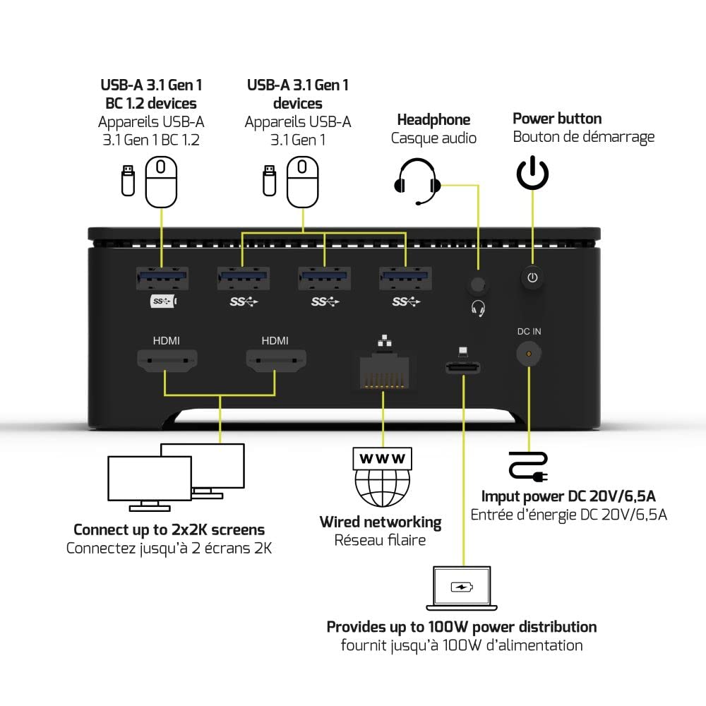 port-connect-station-d-accueil-universelle-office-2-x-2k-usb-c-et-usb-a-100w image 4