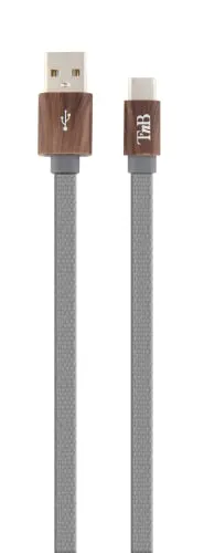 t-nb-woodle-c-ble-usb-vers-usb-type-c-1-m-gris image 1