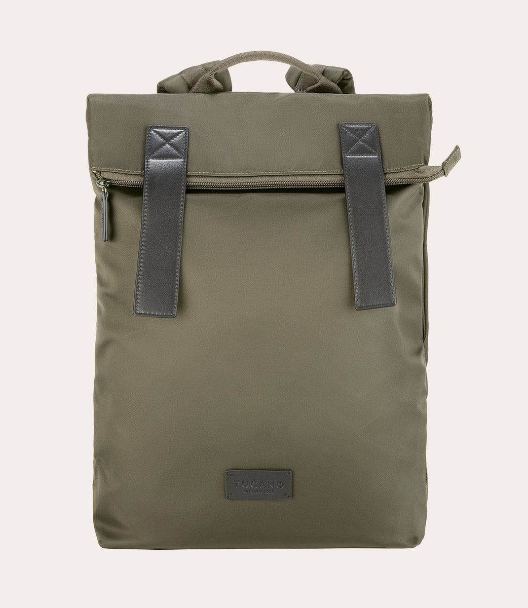 tucano-fold-backpack-sac-dos-15-6-macbook-16-nylon-recycl-et-cuir image 1