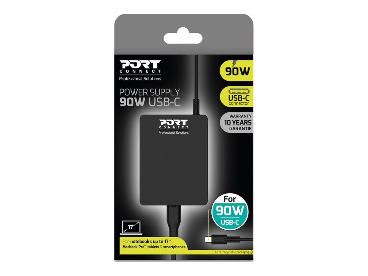 port-designs-port-connect-alimentation-pc-portable-90w-usb-c-prise-uk image 3