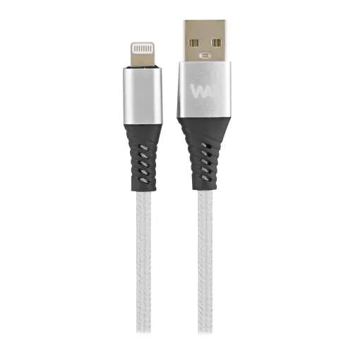 t-nb-c-ble-usb-vers-lightning-2-m-tres-gaine-nylon-tress-pour-iphone-ipad-ipod image 1
