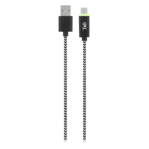 t-nb-c-ble-usb-vers-usb-c-2-m-tres-nylon-tress-avec-indicateur-led image 1