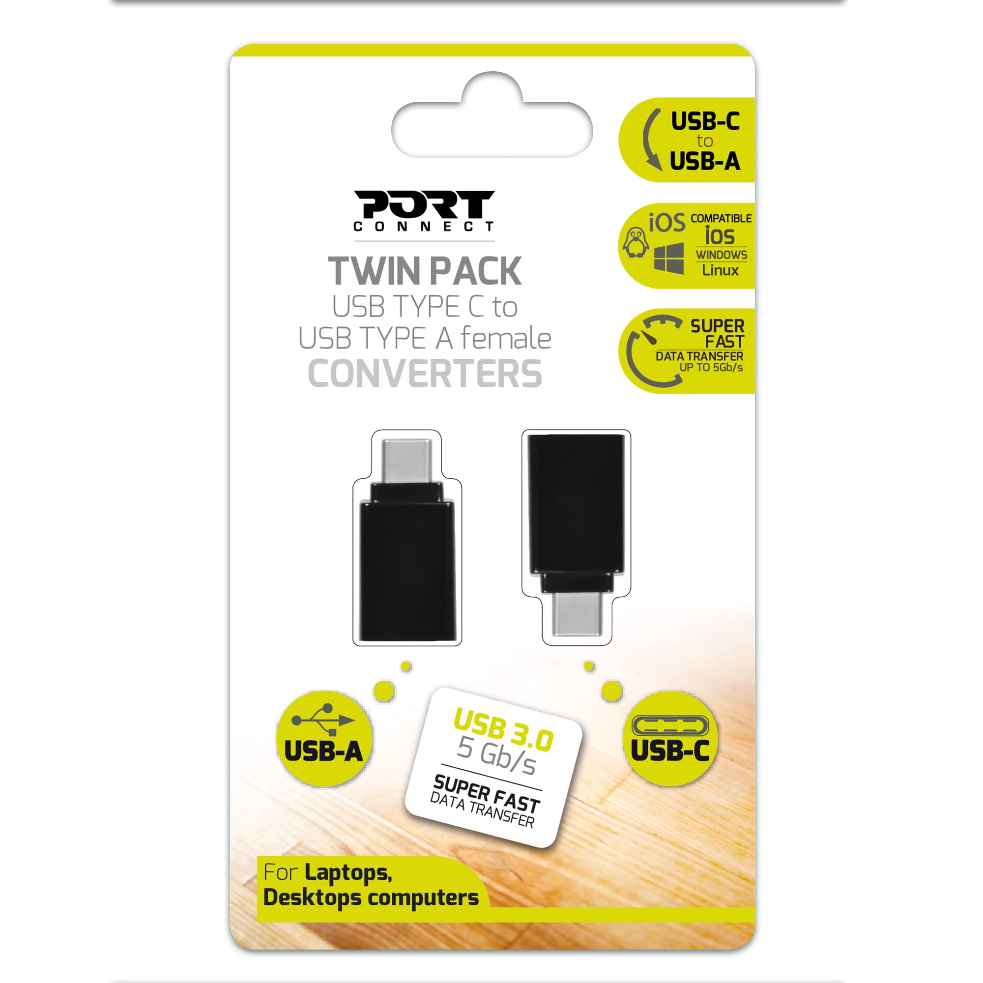 port-designs-port-connect-pack-de-2-adaptateurs-usb-c-m-le-vers-usb-a-femelle image 8