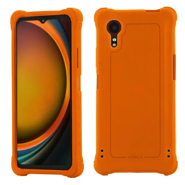 mobilis-coque-bumper-pour-samsung-galaxy-xcover-7-orange-fluo-haute-visibilit-an image 1