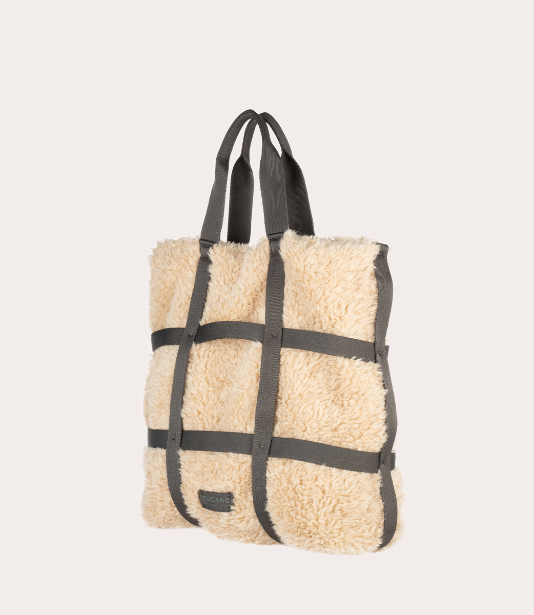 tucano-cage-tote-bag-cabas-en-fausse-fourrure-grille-rubans image 7