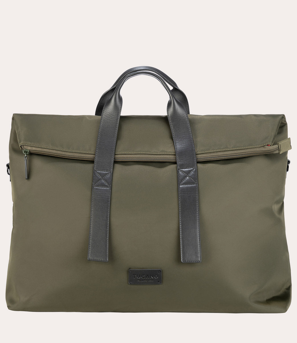 tucano-fold-weekender-bag-sac-de-voyage-nylon-recycl-et-cuir-pour-pc-15-6-macboo image 1