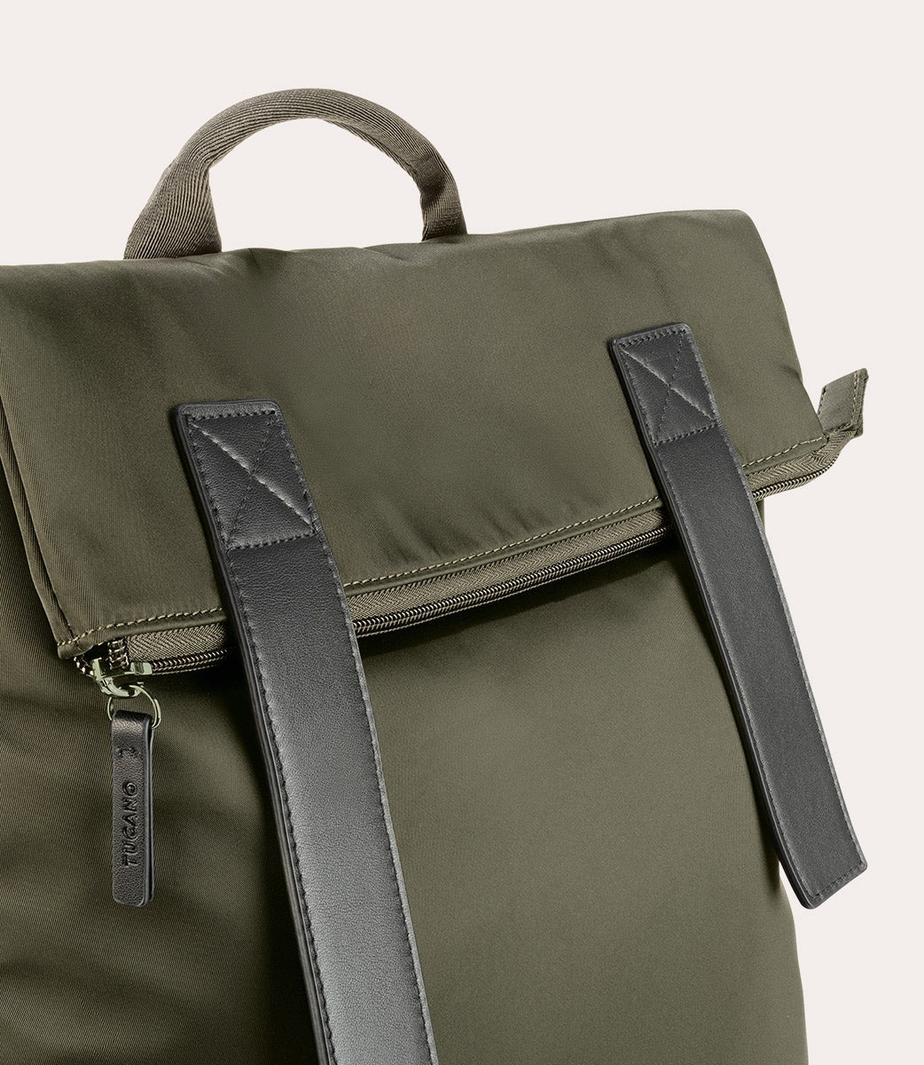 tucano-fold-backpack-sac-dos-15-6-macbook-16-nylon-recycl-et-cuir image 4