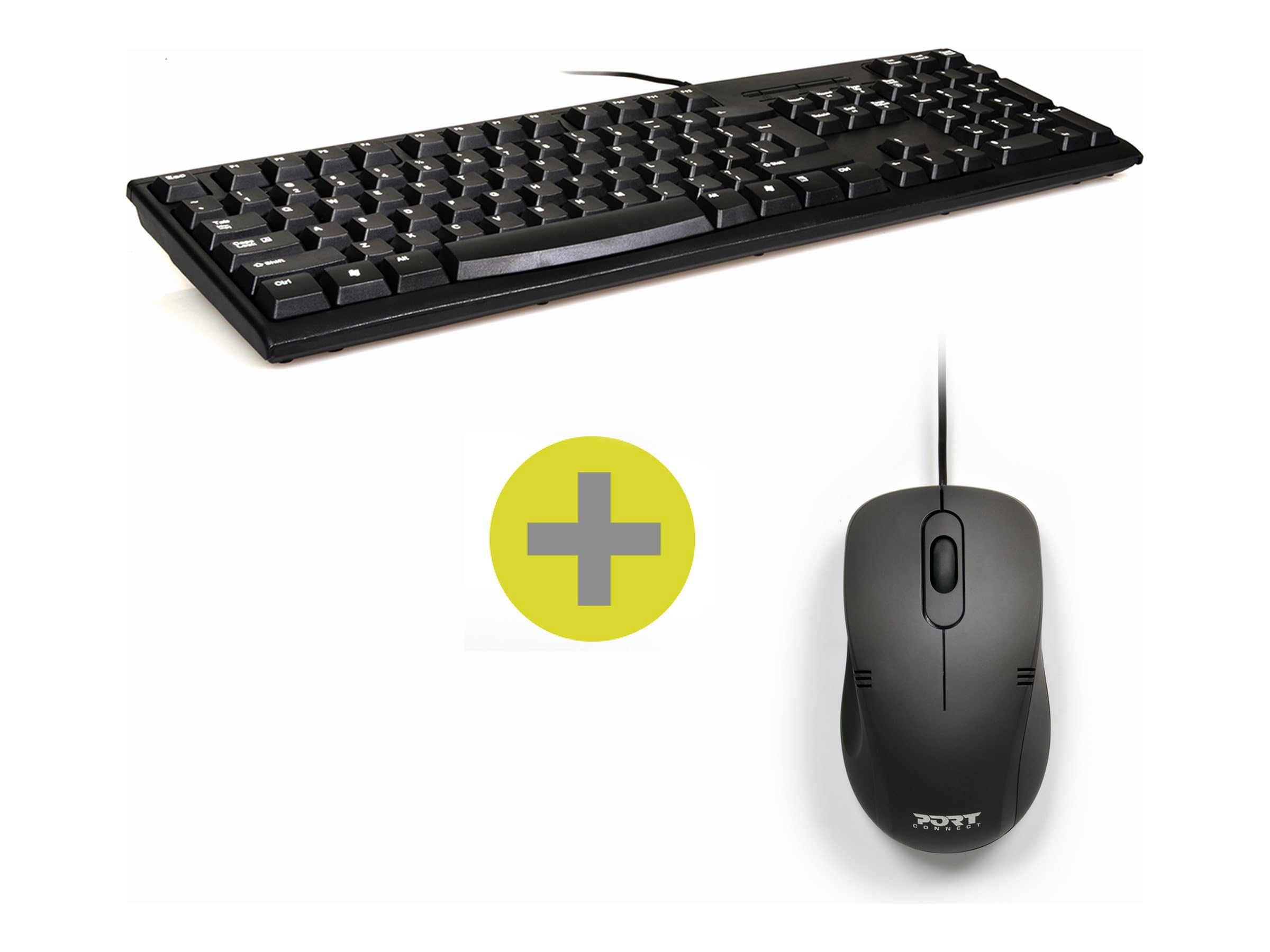 port-connect-milano-ii-pack-clavier-souris-usb-filaire-1000-dpi-noir image 4