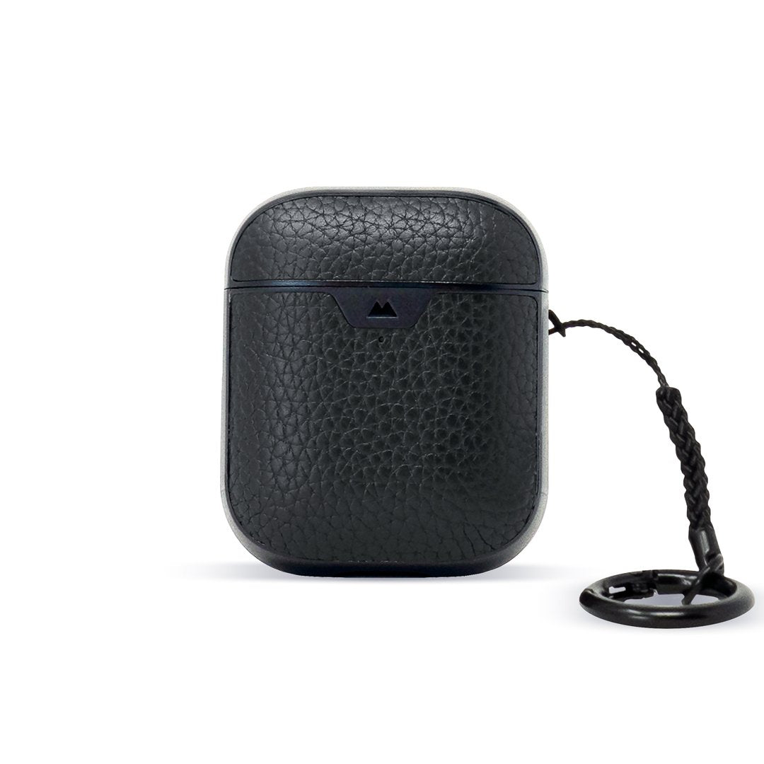 mous-coque-cuir-noir-pour-airpods-gen-1-2-ultra-protectrice image 1