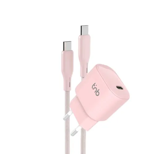 t-nb-pack-charge-secteur-1-usb-c-30w-gan-c-ble-usb-c-power-delivery-rose image 1