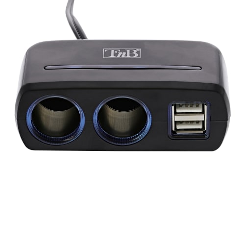 t-nb-multiprise-allume-cigare-2x-usb-a-30w-2-prises-allume-cigare image 1