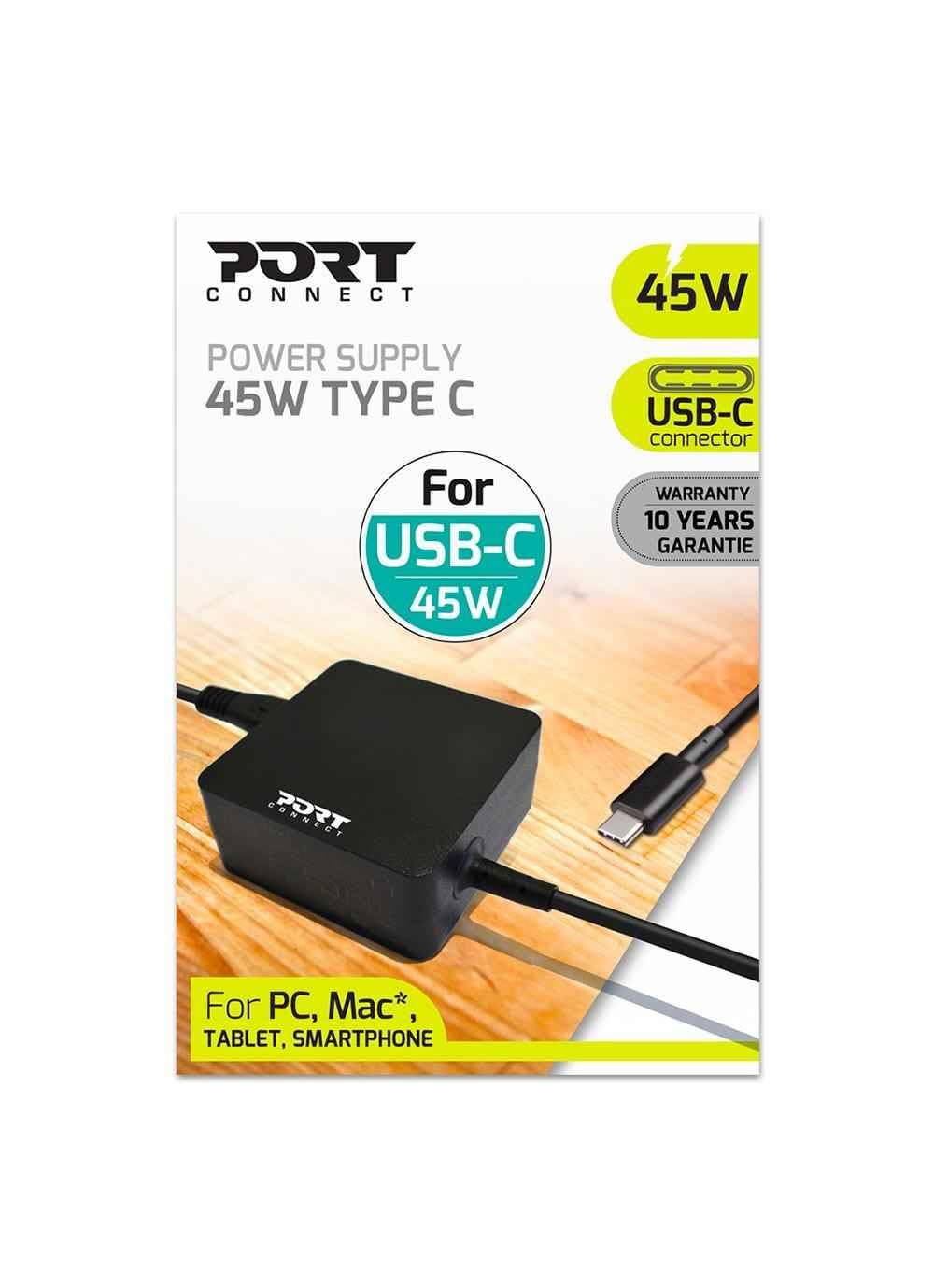 port-connect-alimentation-45w-usb-c-pour-pc-et-smartphone-5v-usb-type-c-prise-uk image 5