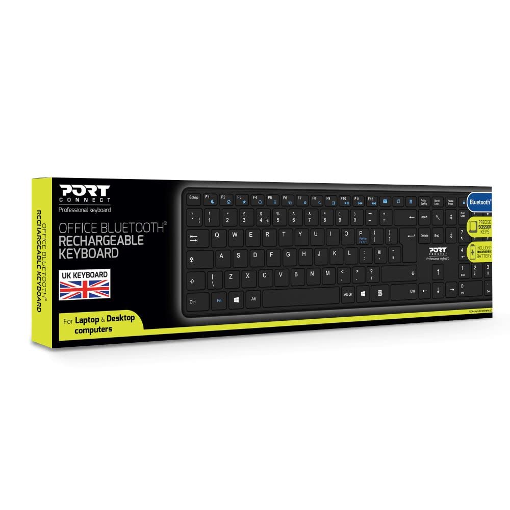 port-designs-port-connect-clavier-bluetooth-rechargeable-usb-c-bureau-noir-uk image 6