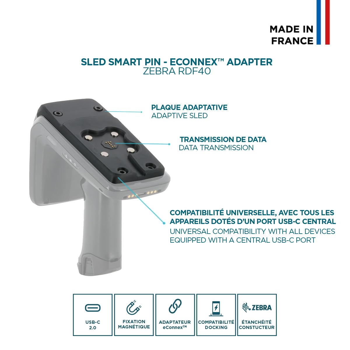 mobilis-energia-mobile-kit-dongle-pogo-pin-plaque-adaptateur-pour-zebra-rfd40 image 2
