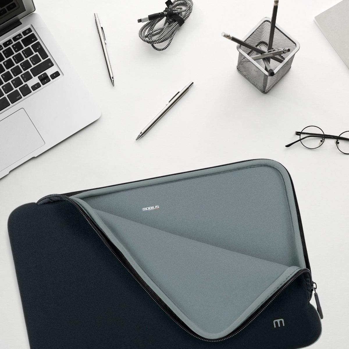 mobilis-skin-housse-n-opr-ne-12-5-14-pour-pc-portable-noir-gris image 4