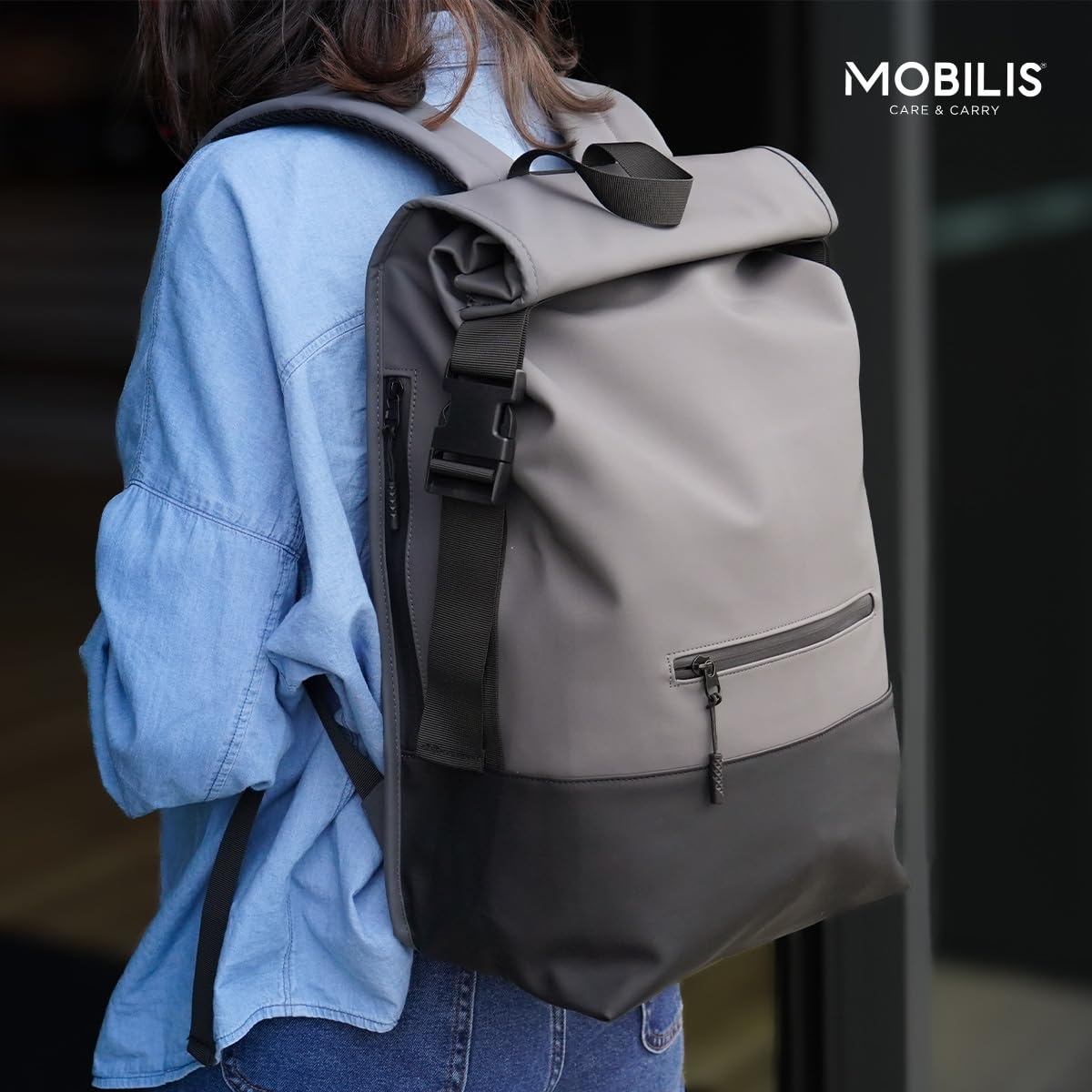 mobilis-sac-dos-rolltop-25l-pc-14-16-d-perlant-gris-noir image 6