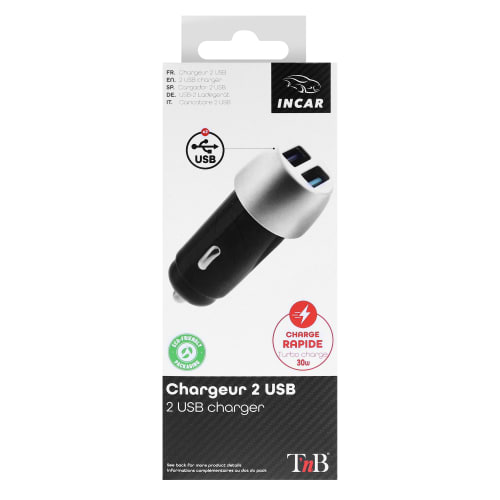 t-nb-chargeur-allume-cigare-2x-usb-a-quick-charge-18w-finition-premium-zinc image 1