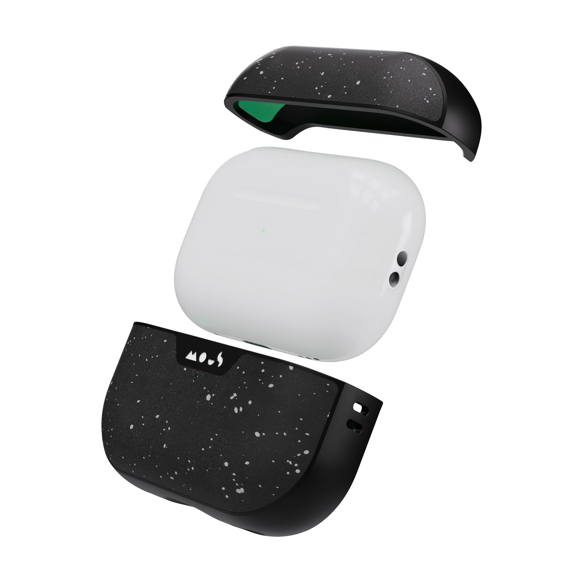 mous-speckled-fabric-airpods-pro-case-coque-noire-tissu-chin-ultra-protectrice image 4