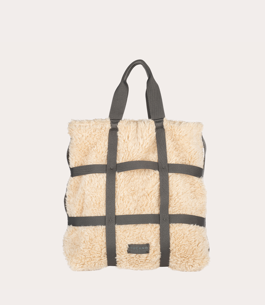 tucano-cage-tote-bag-cabas-en-fausse-fourrure-grille-rubans image 6