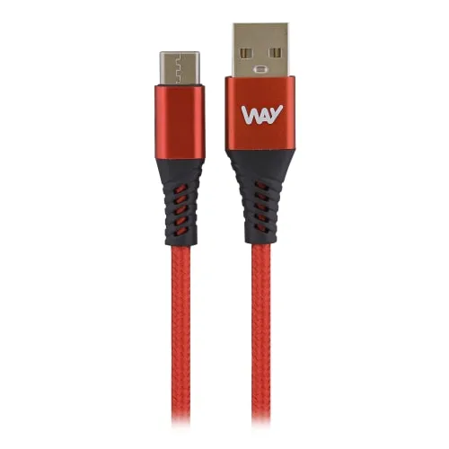 t-nb-c-ble-usb-usb-c-2-m-tres-nylon-tress-rouge image 1