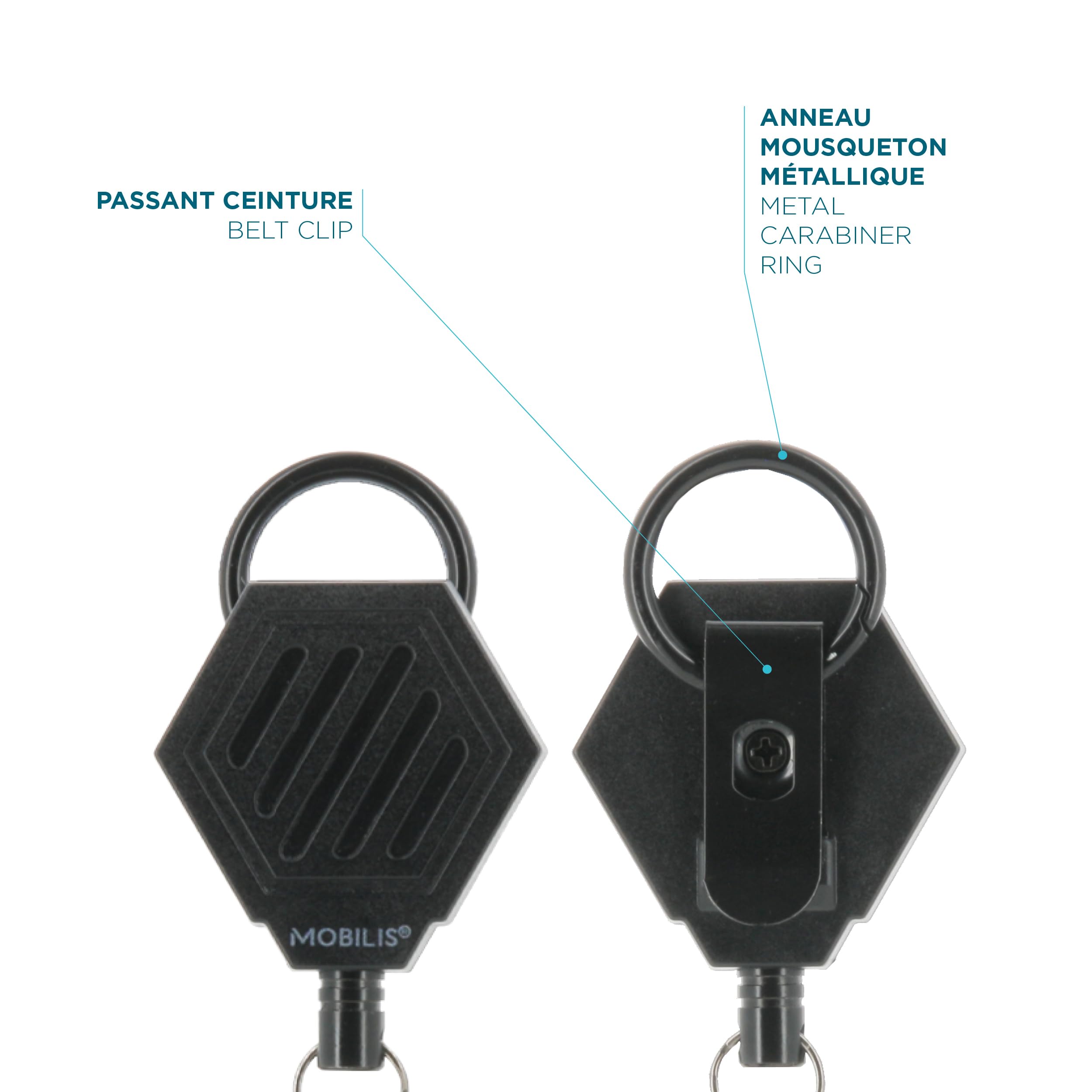 mobilis-t-series-c-ble-r-tractable-80-cm-avec-mousqueton-et-clip-ceinture image 3