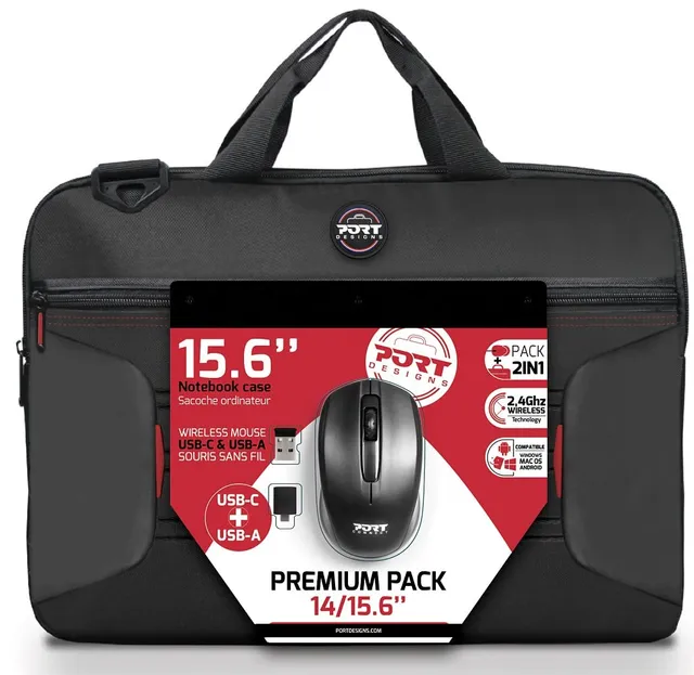 port-designs-premium-pack-sacoche-pc-14-15-6-pouces-noire-souris-sans-fil-usb-a- image 1