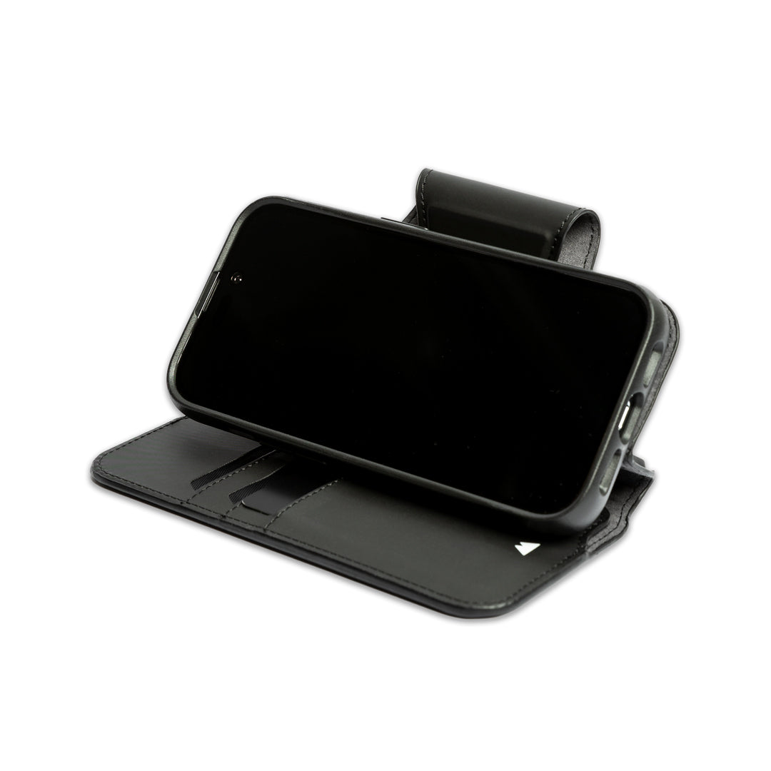 mous-infinity-black-flip-wallet-with-stand-compatible-magsafe-pour-iphone-14 image 4