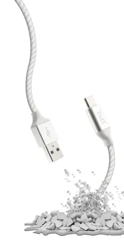 t-nb-xtremwork-c-ble-usb-a-vers-usb-c-2-m-blanc-nylon-tress image 1