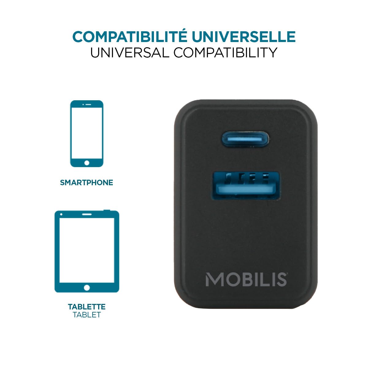 mobilis-t-series-chargeur-secteur-30w-gan-usb-c-usb-a image 4