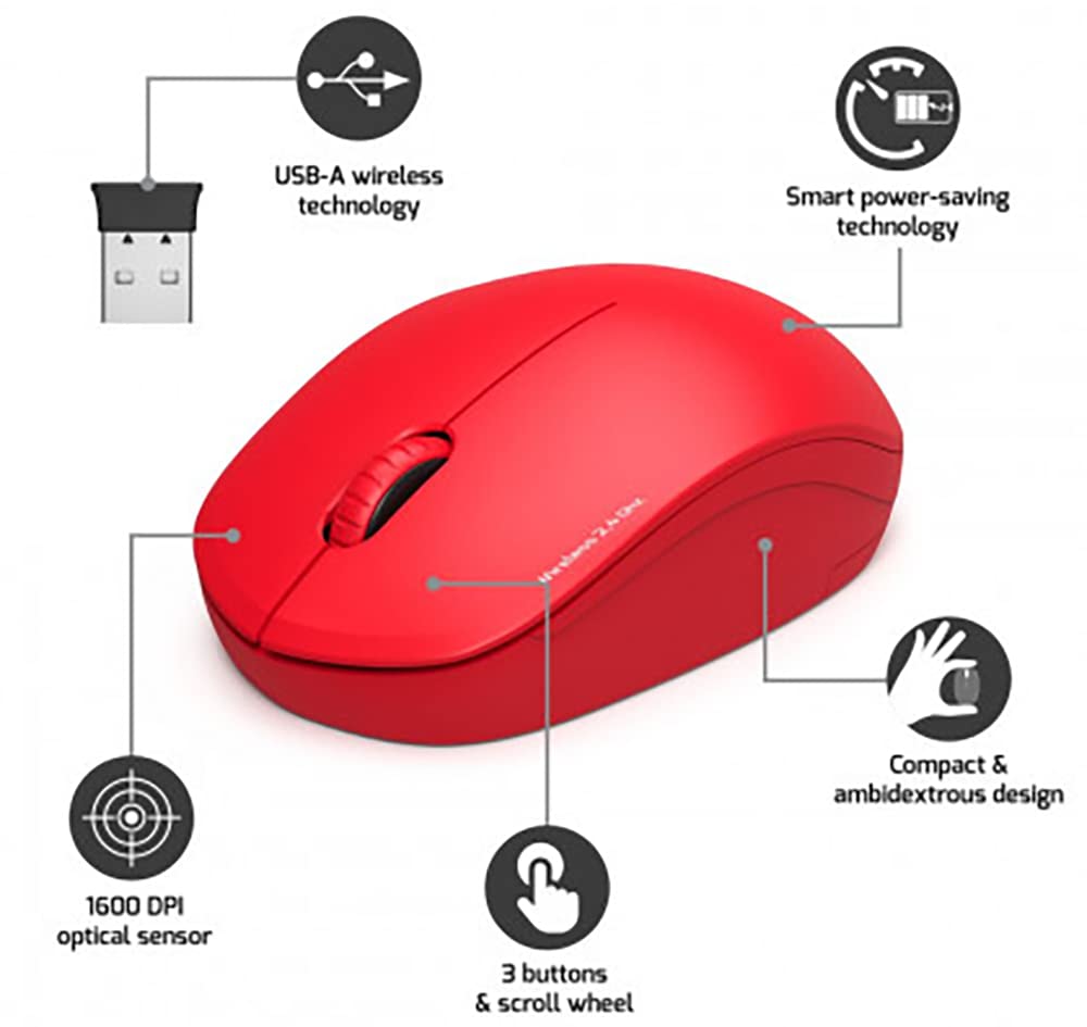 port-designs-milano-ii-souris-sans-fil-2-4ghz-ambidextre-1600-dpi-rouge image 3
