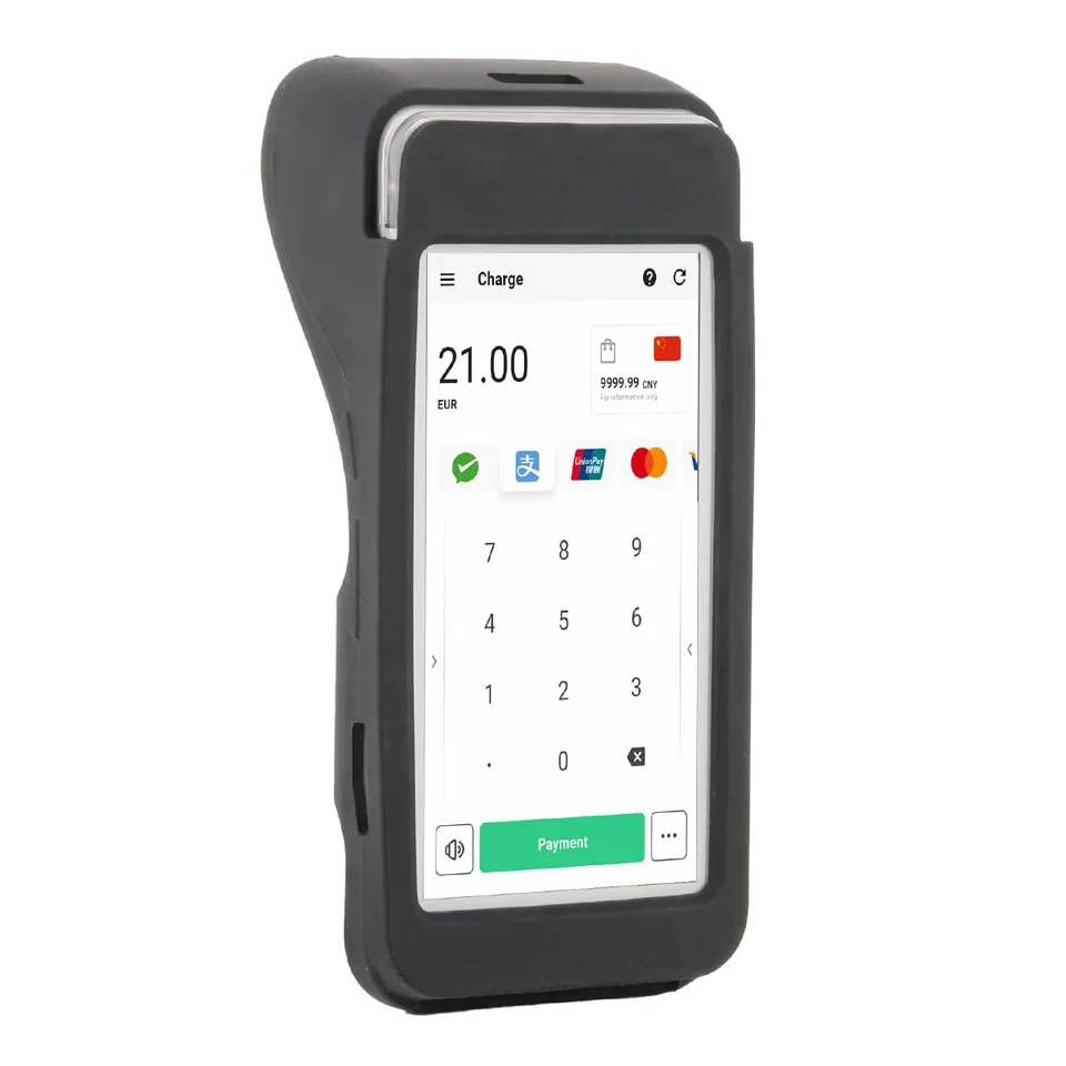 mobilis-coque-de-protection-en-silicone-noire-pour-terminal-de-paiement-pax-a920 image 1