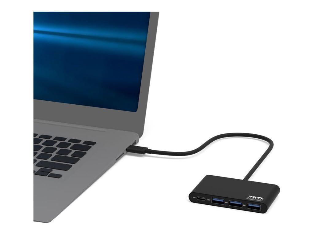 port-designs-port-connect-hub-usb-4-ports-3x-usb-a-3-0-1x-usb-c-5-gb-s image 1