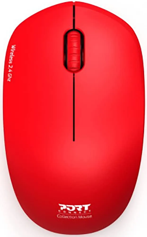 port-designs-milano-ii-souris-sans-fil-2-4ghz-ambidextre-1600-dpi-rouge image 1