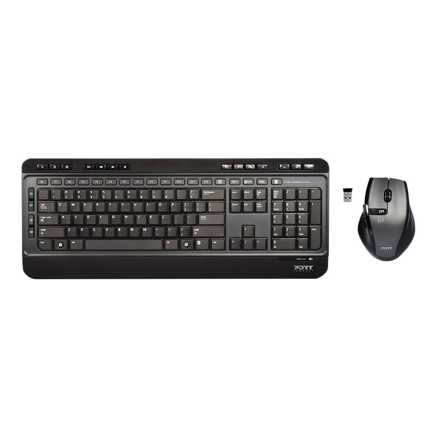 port-designs-port-connect-pack-clavier-souris-sans-fil-2-4-ghz-silencieux-uk image 1