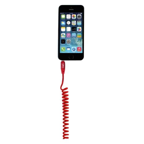 t-nb-c-ble-audio-jack-3-5-mm-twist-m-le-m-le-extensible-jusqu-1-8-m-rouge image 1
