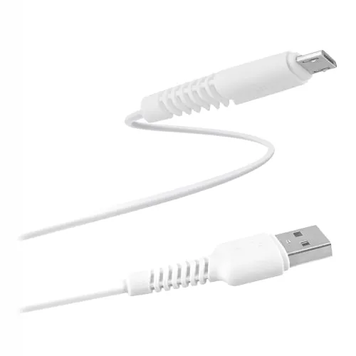 t-nb-c-ble-usb-vers-micro-usb-1m-connecteurs-renforc-s-blanc image 1