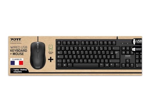 port-connect-milano-ii-pack-clavier-souris-usb-filaire-1000-dpi-noir image 8