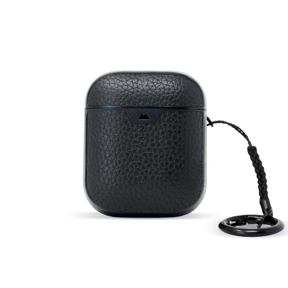 mous-coque-cuir-noir-pour-airpods-gen-1-2-ultra-protectrice image 1