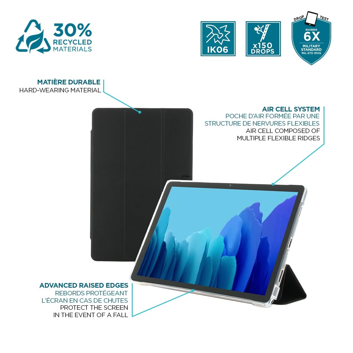 mobilis-r-series-coque-samsung-galaxy-tab-a9-11-coins-renforc-s-porte-stylet-noi image 4