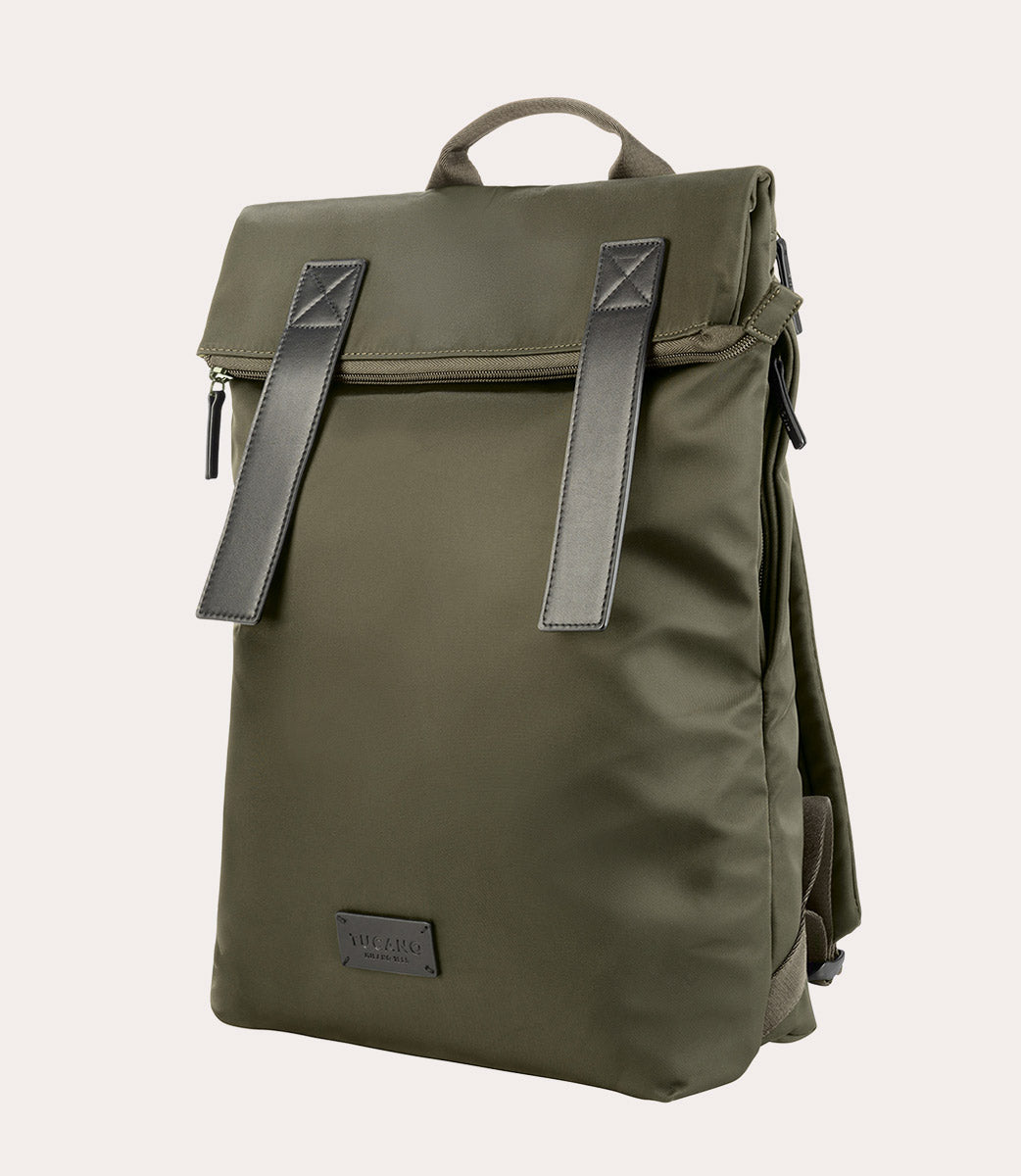 tucano-fold-backpack-sac-dos-15-6-macbook-16-nylon-recycl-et-cuir image 2